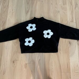 Black floral sweater